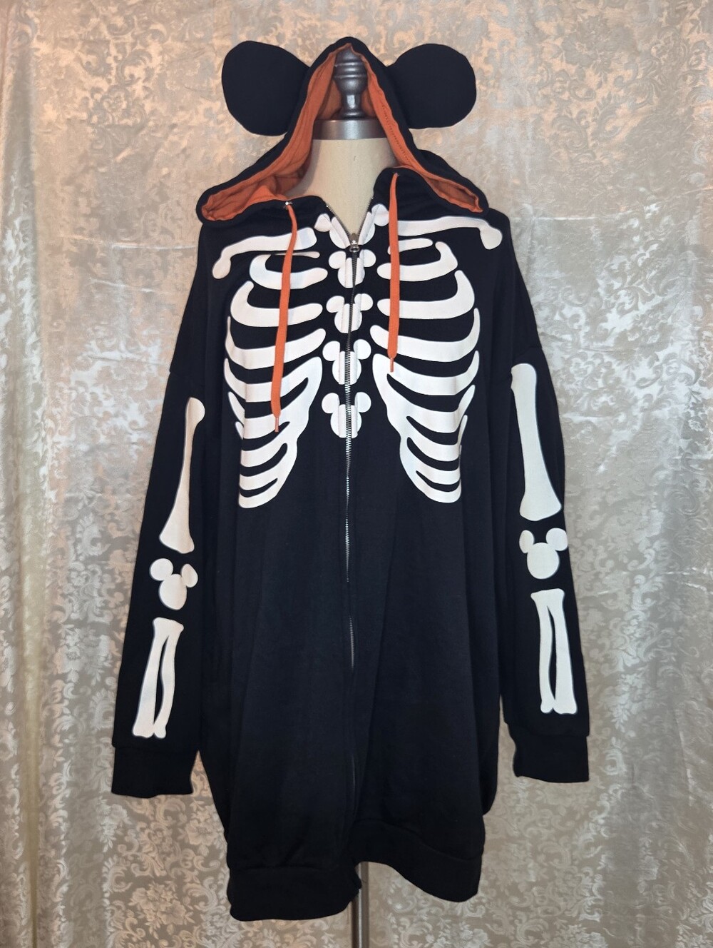 Disney Her Universe Mickey Mouse Black Skeleton Hoodie Dress SM